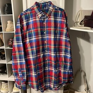 Ralph Lauren plaid Oxford shirt size large